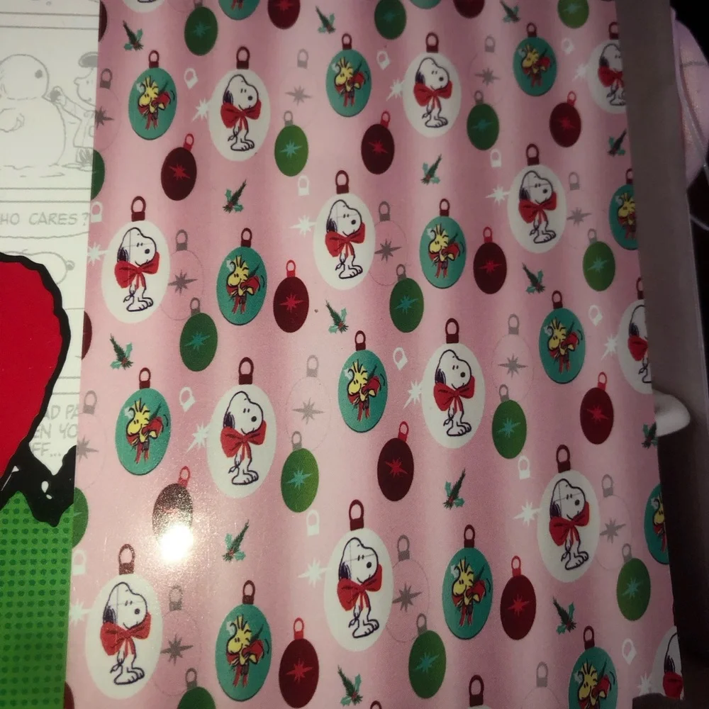 🎄 Snoopy & Woodstock Pink Holiday Shower Curtain